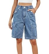 POHADON Womens 2025 Trendy High Waisted Denim Shorts Bermuda Baggy